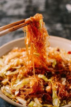 Easy Stir Fried Cabbage with Glass Noodles - 25 Chinese Noodle Dishes That Will Drive You Crazy