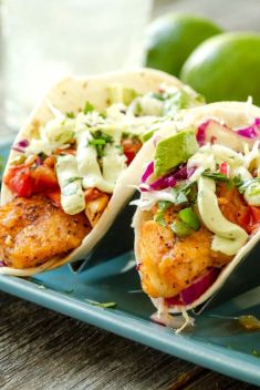 Fish Tacos and Avocado Crema - 30 Best Fish Tacos That Will Change Your Mind Of Fish