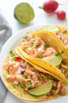 Fish Tacos with Chipotle Lime Crema - 30 Best Fish Tacos That Will Change Your Mind Of Fish