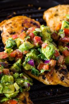 Grilled Chicken with Avocado Salsa - 30 “Addictive” Keto Chicken Dishes For Dinner