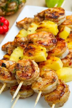 Grilled Jerk Shrimp and Pineapple Skewers - 30 Ridiculously Good Recipes For Shrimp Skewers