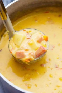 Ham and Potato Cheddar Soup - 30 Best Curry Soups To Blow Up Your Taste