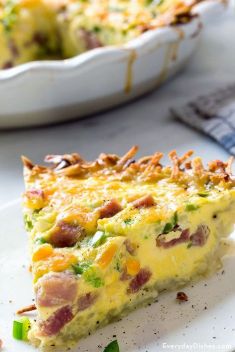 Hashbrown and Ham Quiche - 30 Best Recipes For Quiche For A Crowd