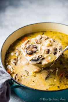 Healthy Creamy Mushroom Turkey Soup - 30 Super Healthy and Delicious Mushroom Soups