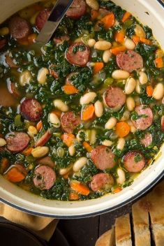 Kale White Bean and Sausage Soup - 30 Super Delicious Sausage Soups For A Crowd