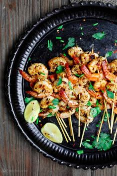Mediterranean Garlic Shrimp Skewers - 30 Ridiculously Good Recipes For Shrimp Skewers