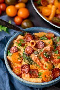 One Pot Creamy Tomato and Chorizo Rigatoni - Here Are 30 Best Recipes For Chorizo Sausage