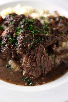One Pot Red Wine Braised Beef Roast with Carrots Onions and Garlic - 30 Best Recipes For Braised Beef For Dinner