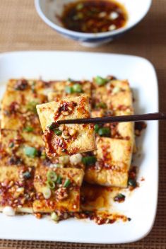 Pan Fried Tofu with Spicy Korean Sauce - 30 Best Spicy Tofu Dishes For Dinner