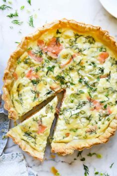 Puff Pastry Salmon and Goat Cheese Quiche - 30 Best Recipes For Quiche For A Crowd