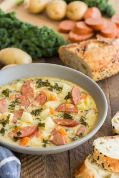 Sausage Potato Soup with Kale - 30 Super Delicious Sausage Soups For A Crowd
