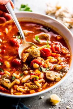 Sausage Tuscan White Bean Soup - 30 Super Delicious Sausage Soups For A Crowd