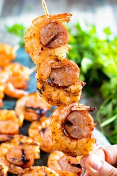 Sausage and Shrimp Kabobs - 30 Ridiculously Good Recipes For Shrimp Skewers
