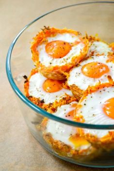 Shredded Sweet Potato Baked Egg Nests - 30 Delicious Homemade Egg Snacks On The Go