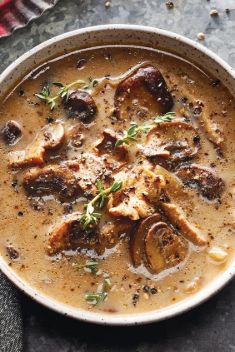 Slow Cooker Mushroom Soup with Sherry - 30 Super Healthy and Delicious Mushroom Soups