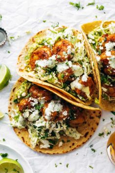 Spicy Shrimp Tacos with Garlic Cilantro Lime Slaw - 30 Crazy Good Shrimp Tacos On The Go