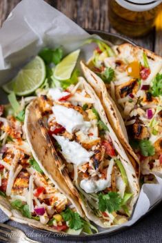 Sriracha Grilled Mahi Mahi Fish Tacos with Sweet Corn Salsa - 30 Best Fish Tacos That Will Change Your Mind Of Fish