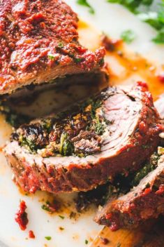Stuffed Flank Steak Recipe with Spinach Sun Dried Tomatoes and Feta Cheese - 25 Best Recipes For Stuffed Flank Steak