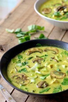 Thai Coconut Soup with Bok Choy and Mushrooms - 30 Super Healthy and Delicious Mushroom Soups