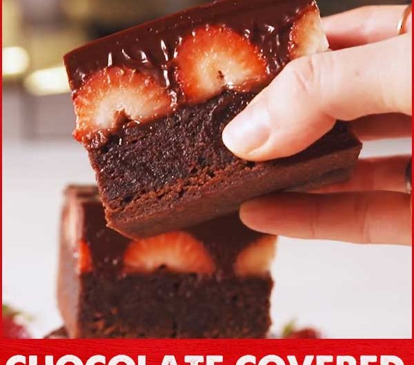 Chocolate-Covered Strawberry Brownies