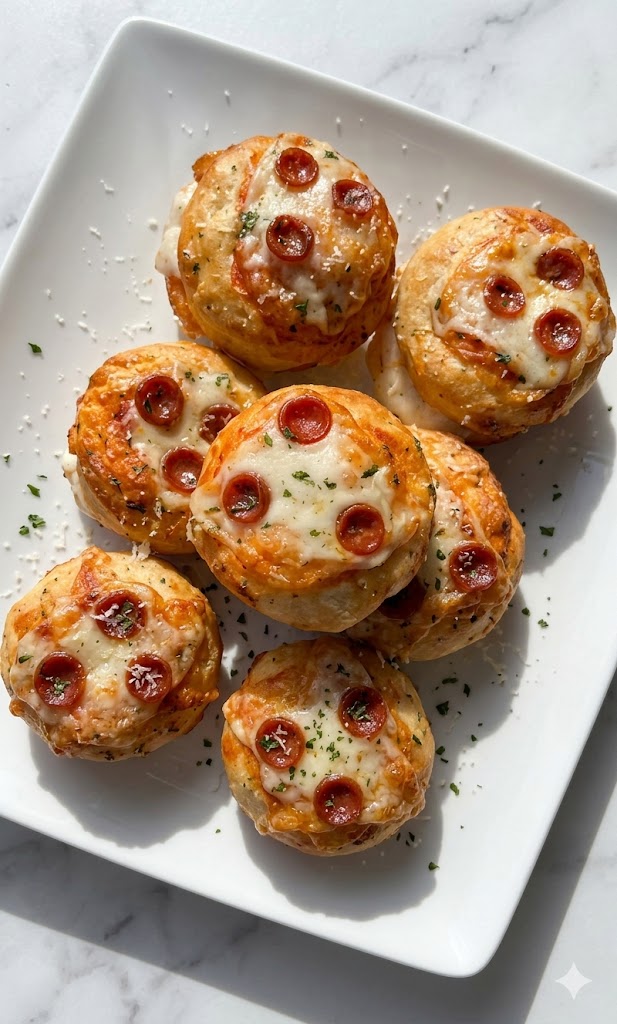 Garlic Butter Pizza Cupcakes