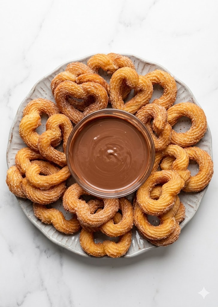 Sweet & Crispy Heart-Shaped Churros