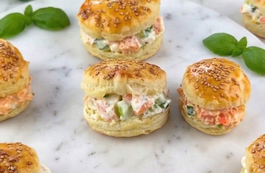Crispy Puff Pastry Bites with Smoked Salmon and Paprika Feta