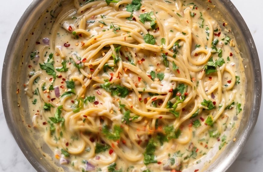Creamy Spinach Mushroom Spaghetti