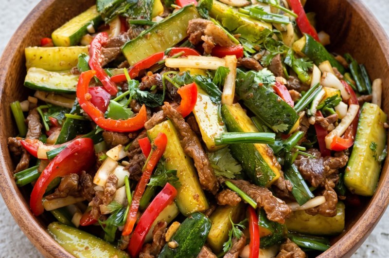 Warm Asian Beef and Vegetable Salad