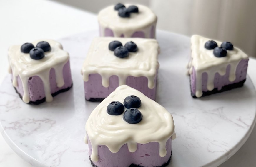 Blueberry Mousse Mini Cheesecakes