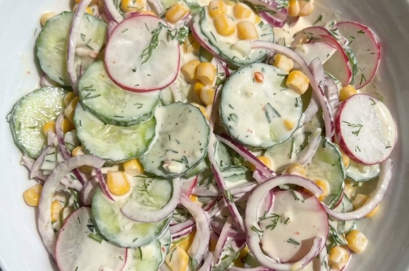 Creamy Corn Cucumber Salad