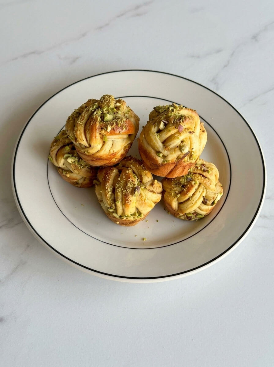 pistachio cinnamon rolls with a twist